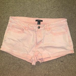 Light pink denim shorts